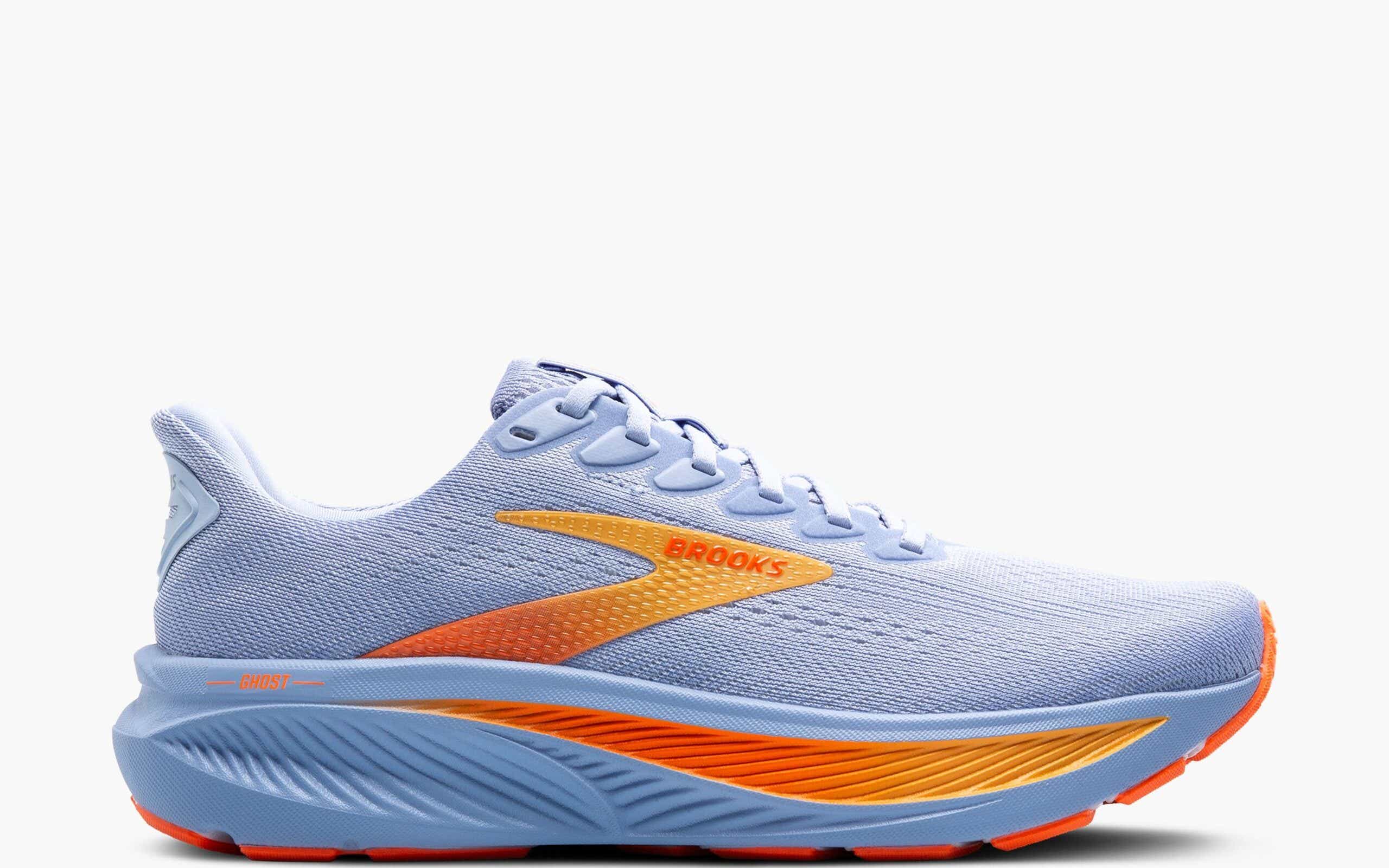 brooks ghost blue and orange womens sneaker