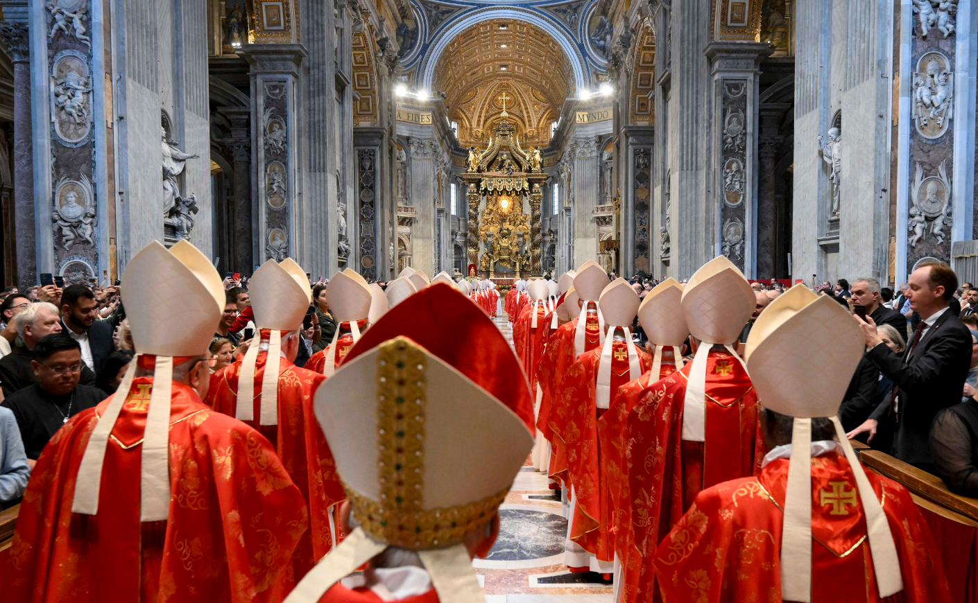 Catholic cardinals in church