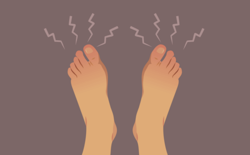 illustration of feet with shooting pain
