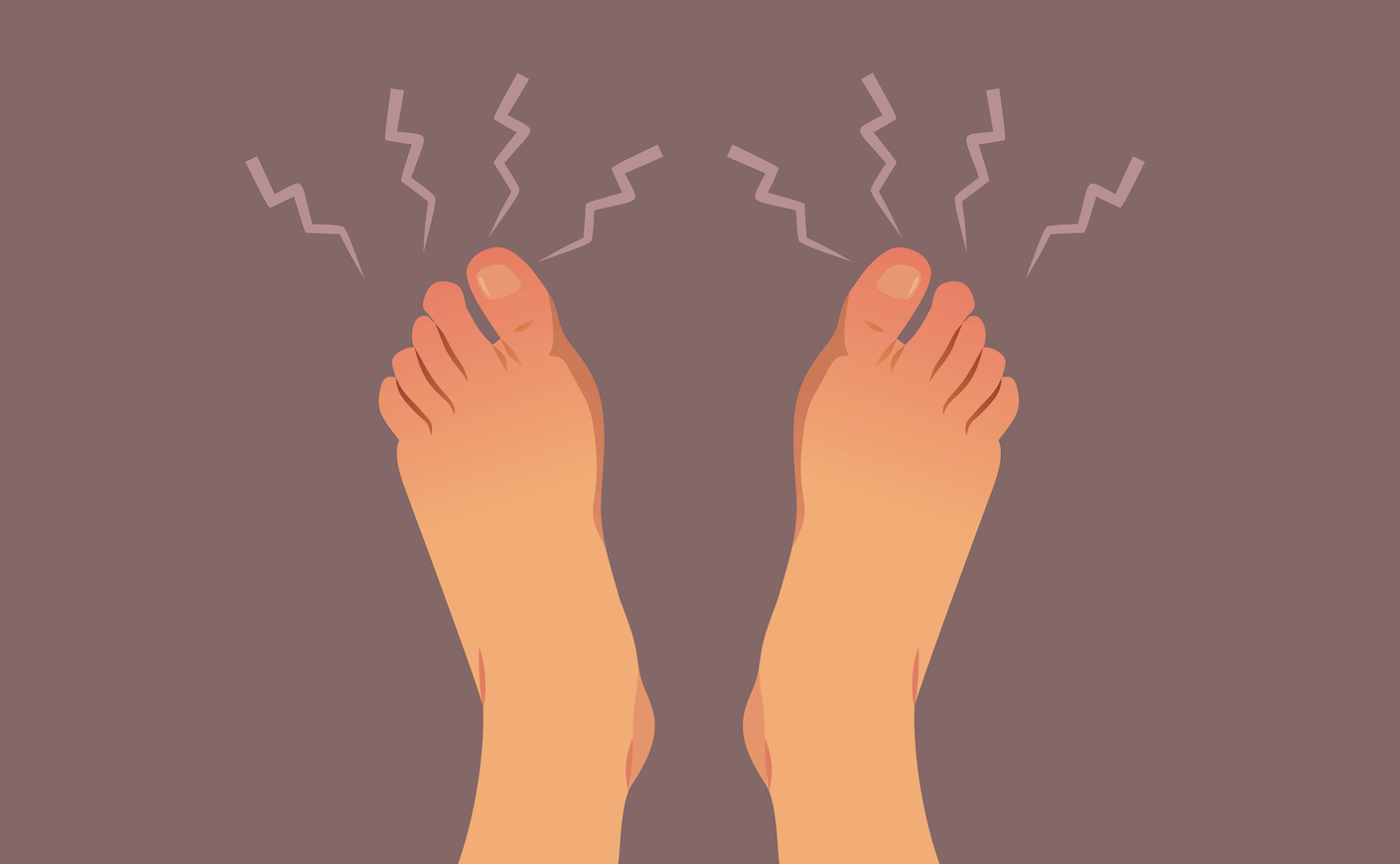 illustration of feet with shooting pain