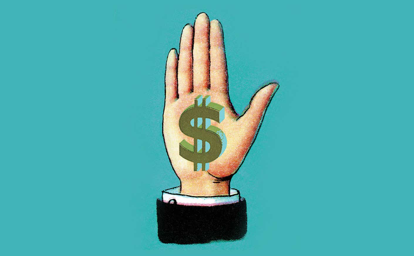 illustration of hand with money symbol
