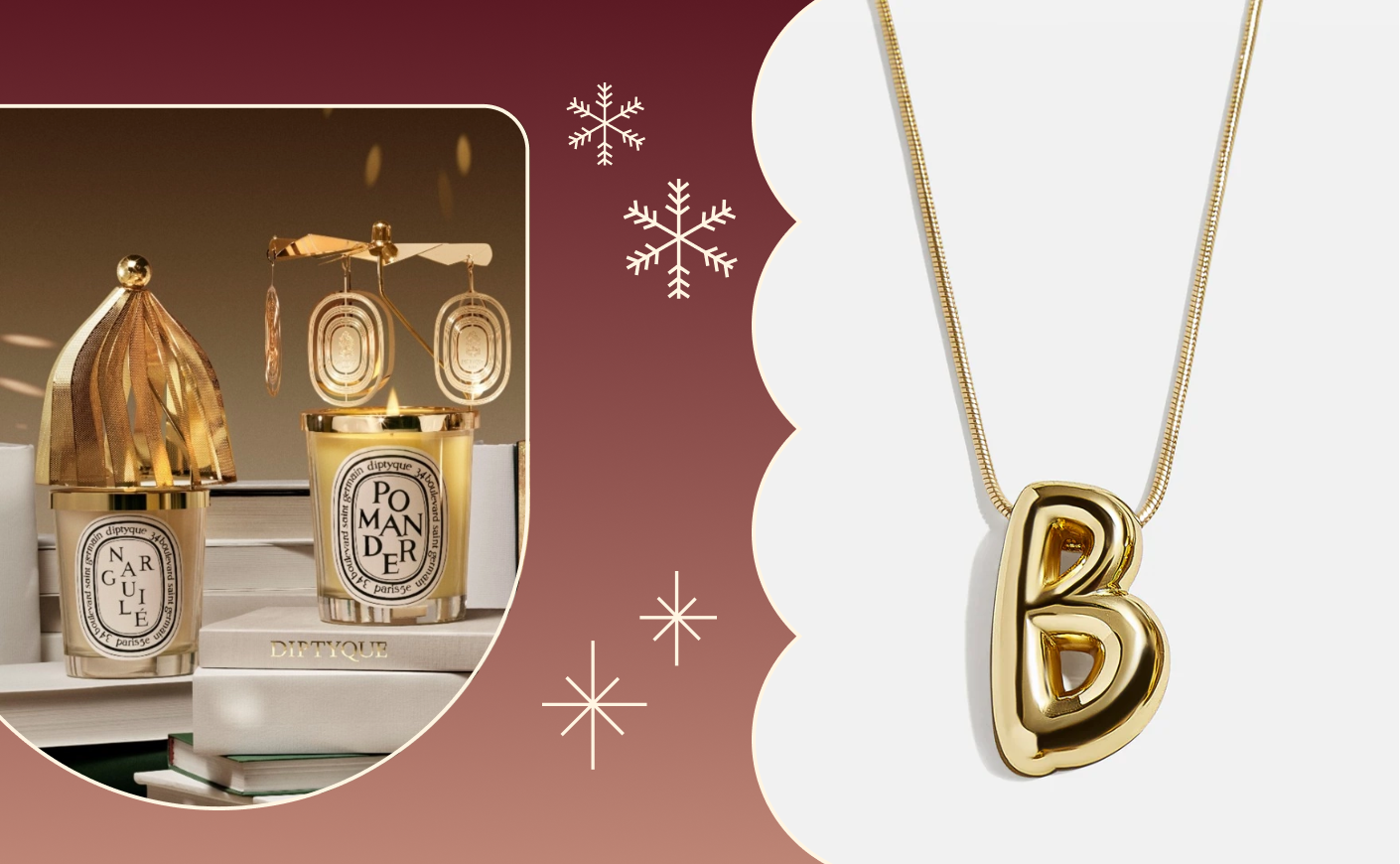 diptyque carousel and b monogram necklace