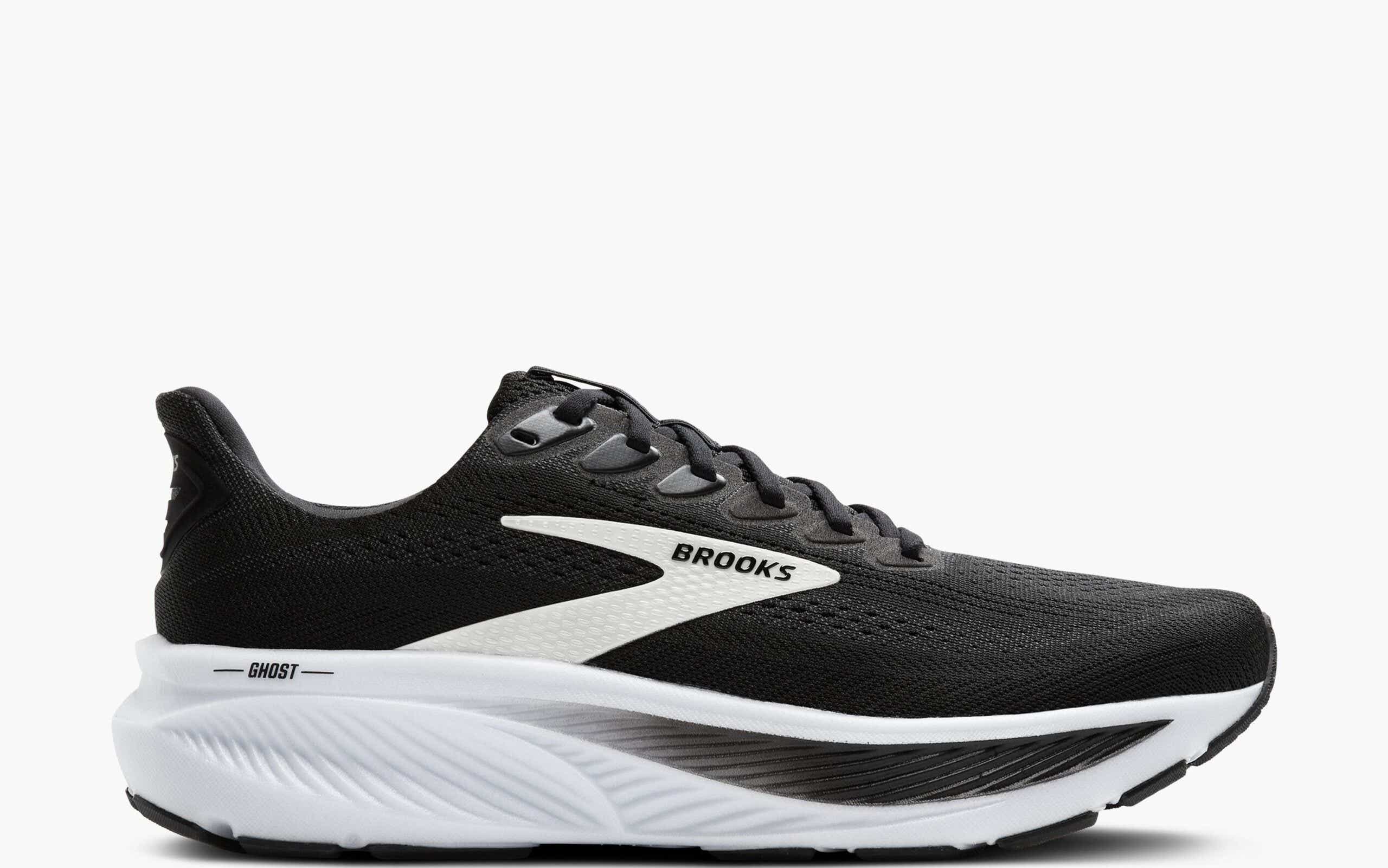 broks ghost 17 black and white sneaker