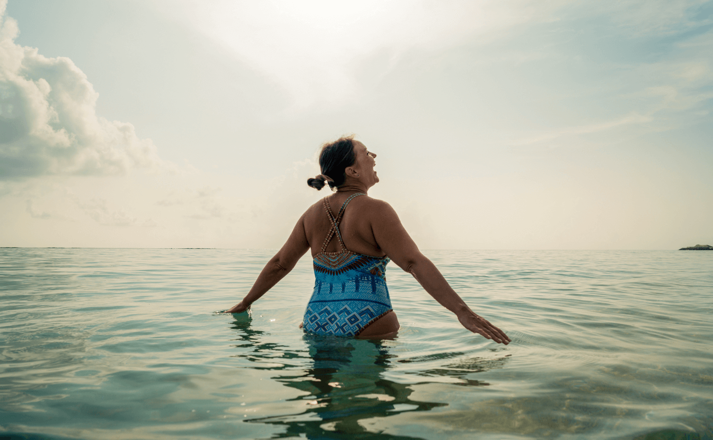 woman swimming in ocean