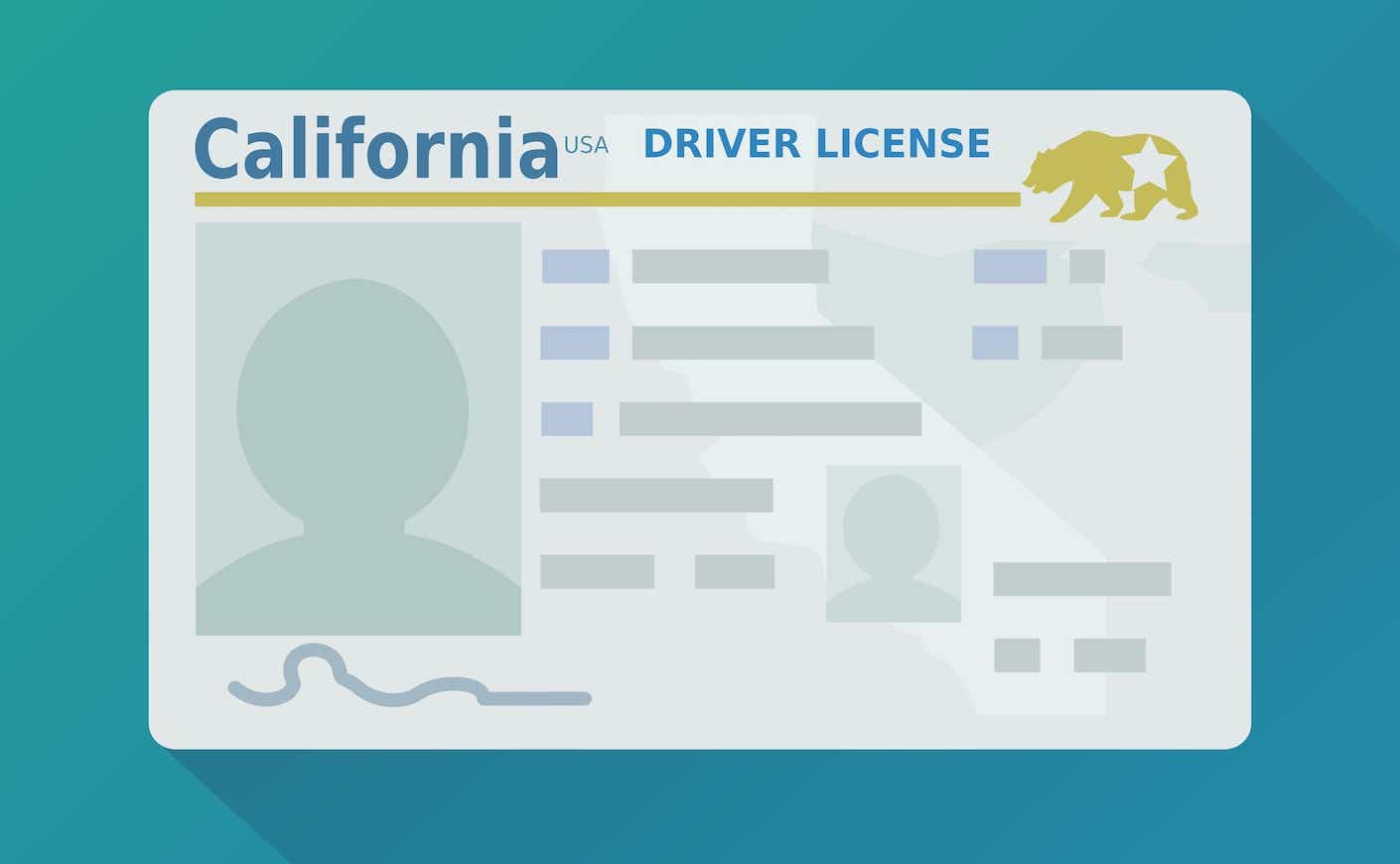 illustration of a real ID license from california