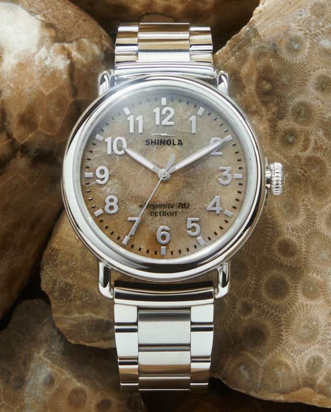 shinola watch on rocks