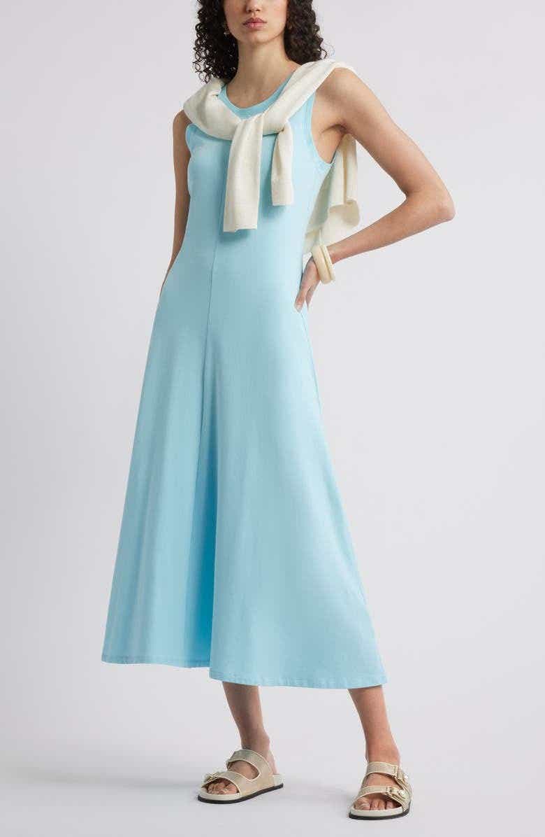 Sleeveless Cotton Blend Dress
