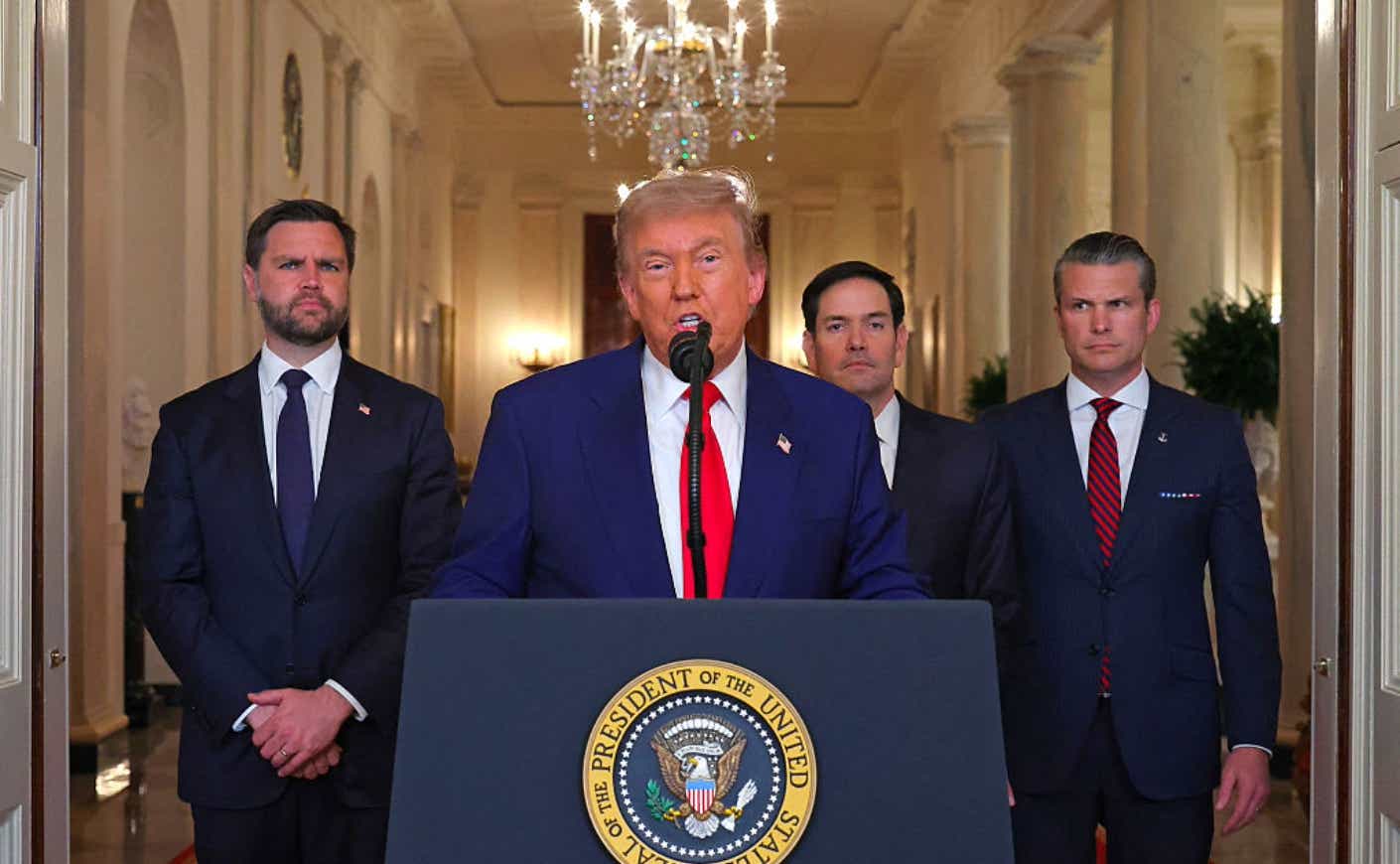 President Trump talks about Iran strikes.