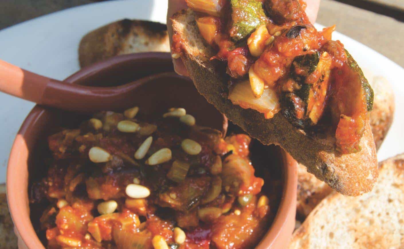 A dish of caponata.
