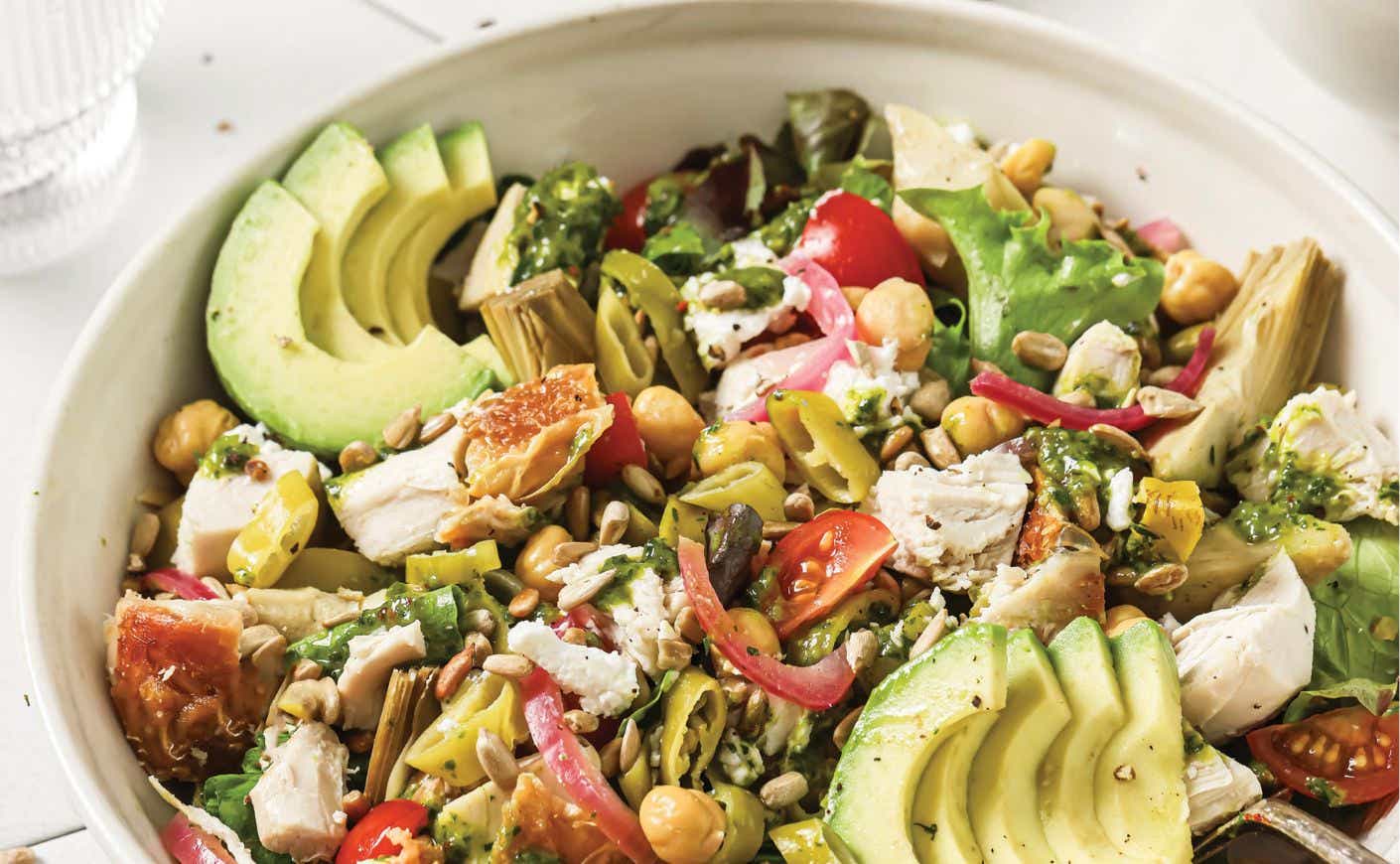 A bowl of chimichurri salad.