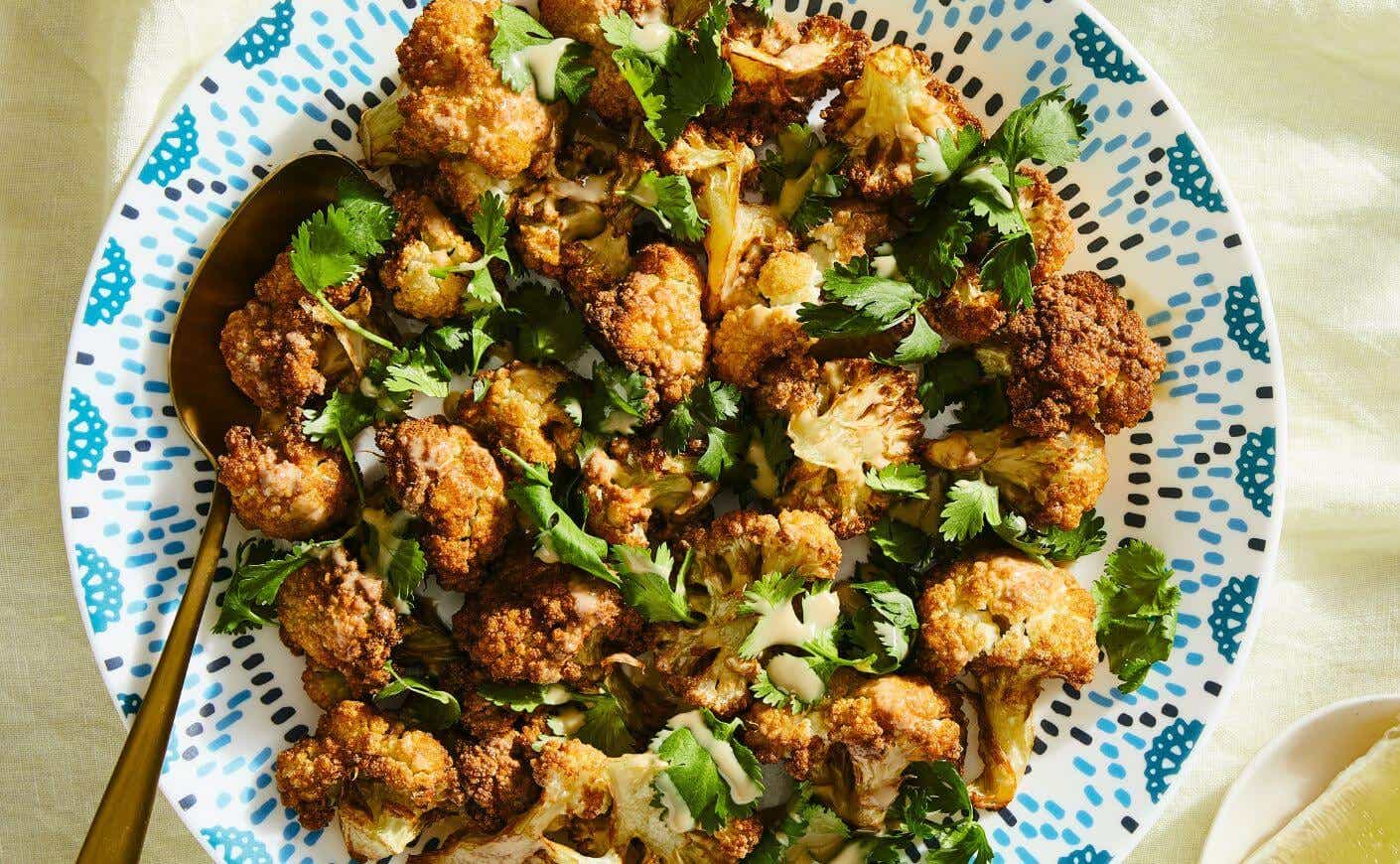 A bowl of fried cauliflower.