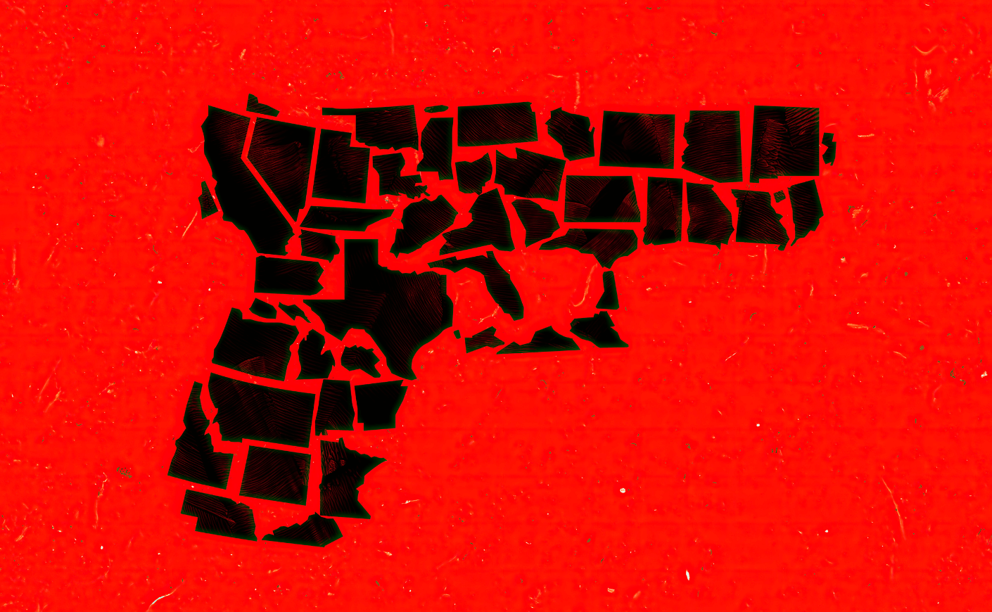 american states in the shape of a gun