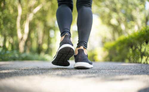 a person walking from behind