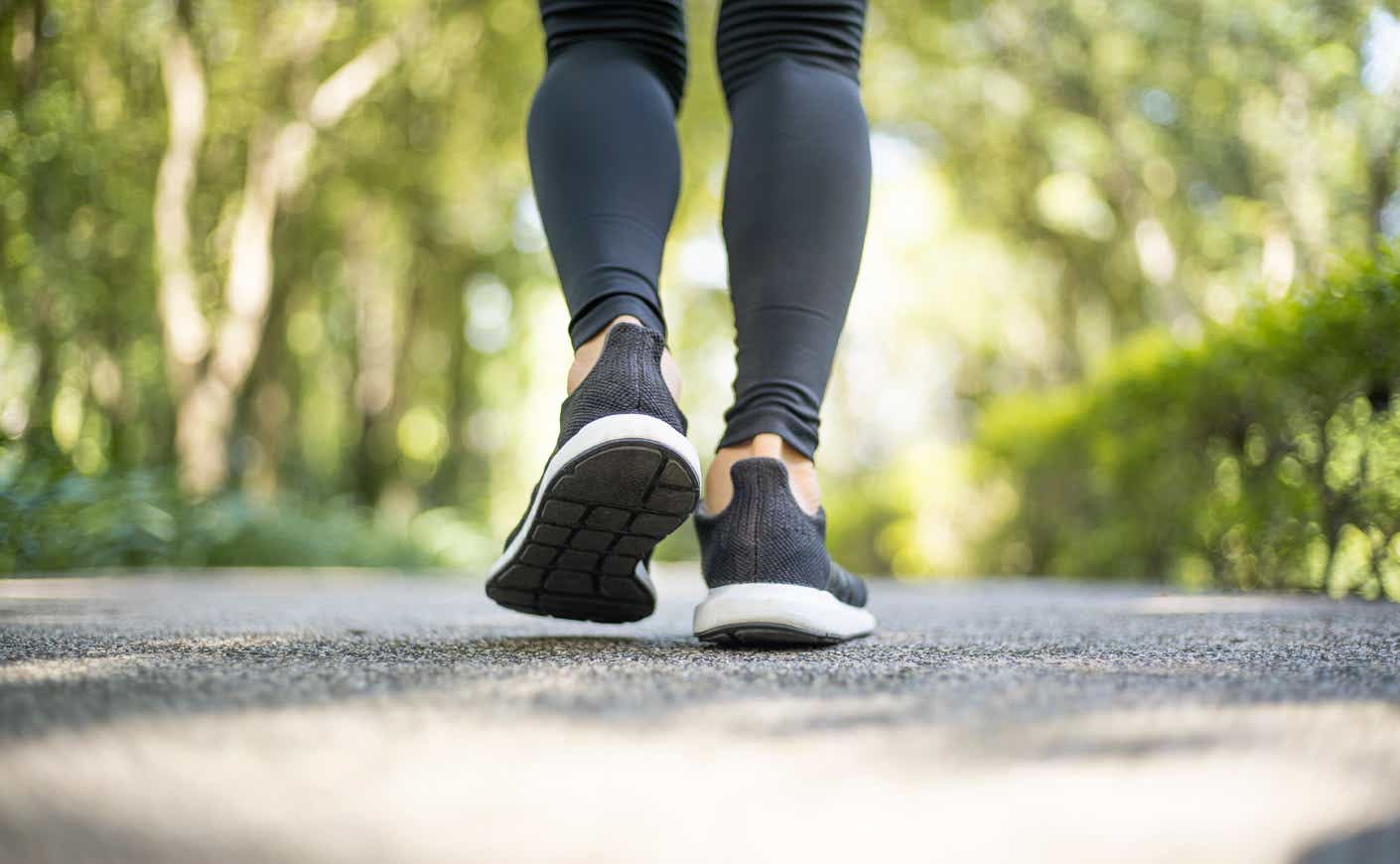 a person walking from behind