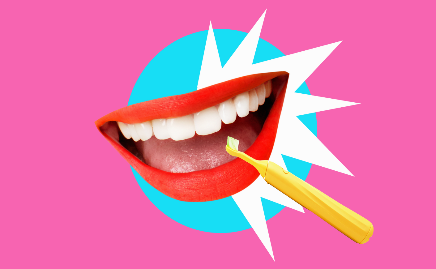 graphic of a mouth and a toothbrush