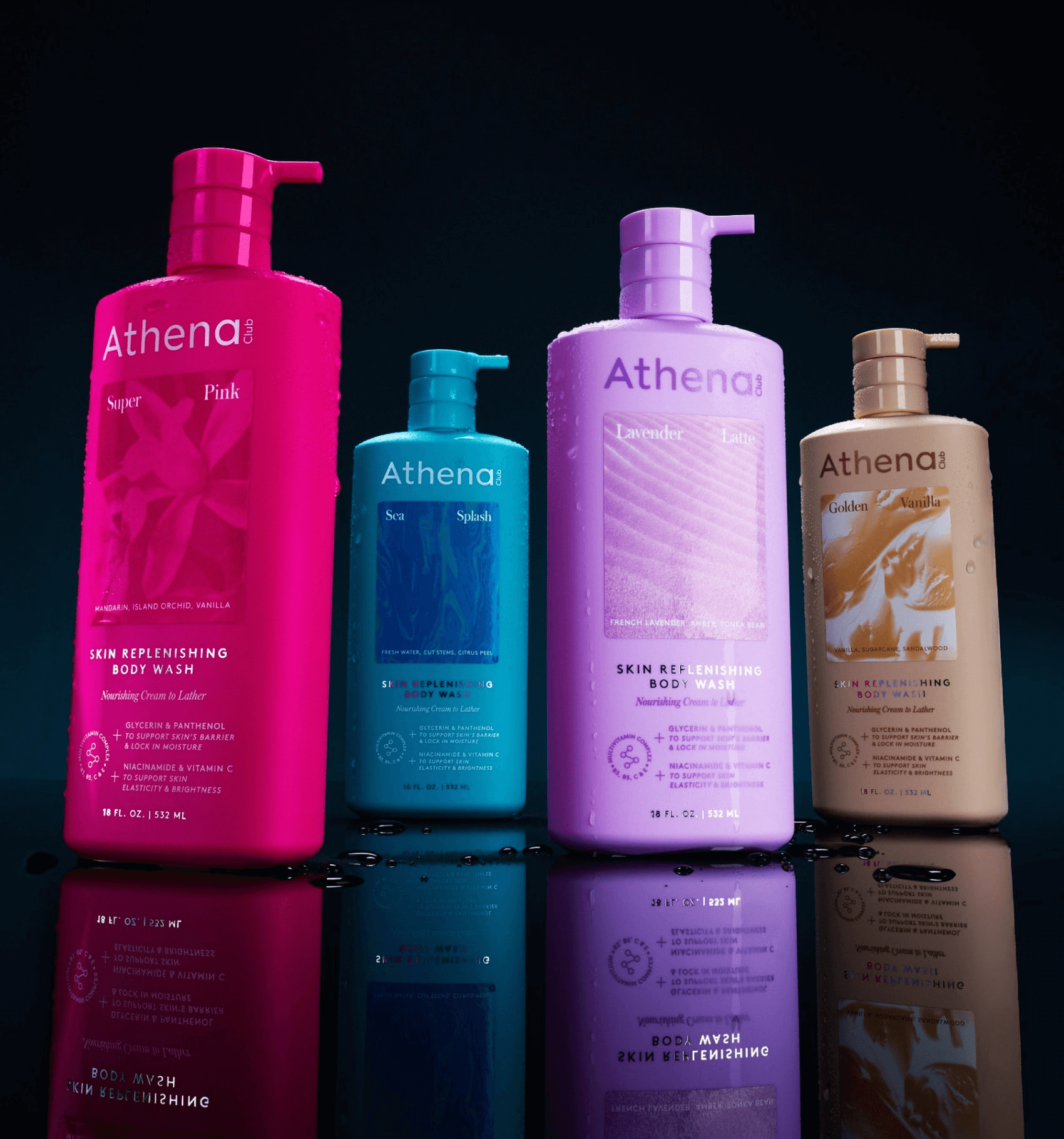 athena club replenishing body wash