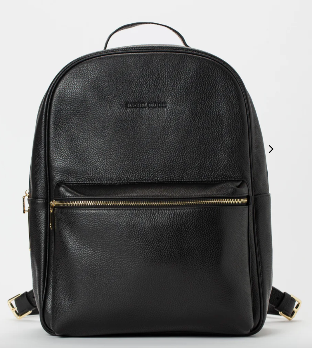 Black leather backpack