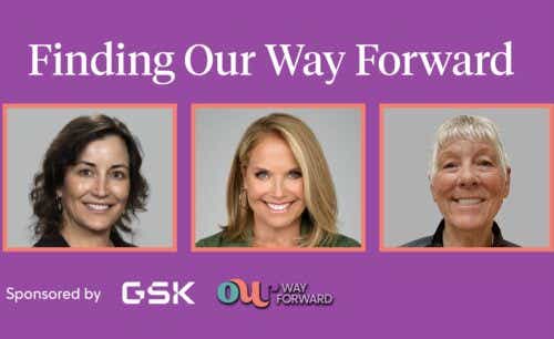 Image of Dr. Angeles Alvarez Seacor, Katie Couric, and cancer survivor named Cheryl