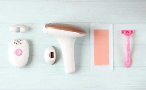 a set of different tools for home hair removal.