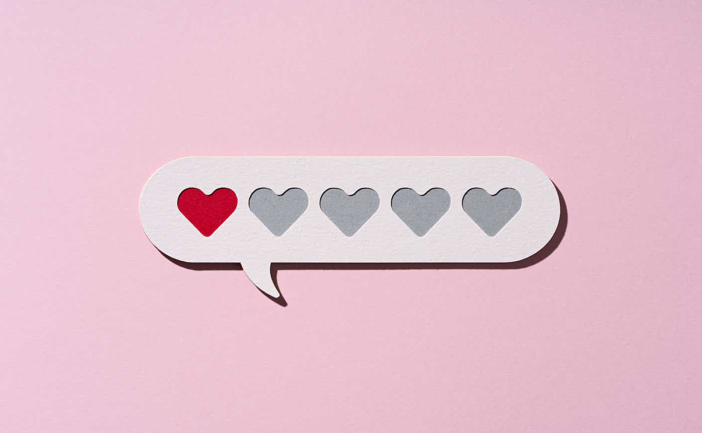Low Heart Rating With the Last Heart in Speech Bubble, Paper Craft