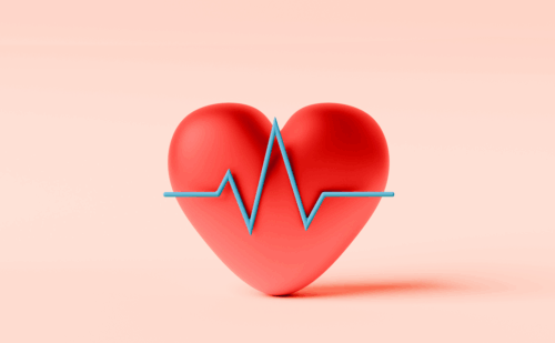 a heart with an EKG line on it