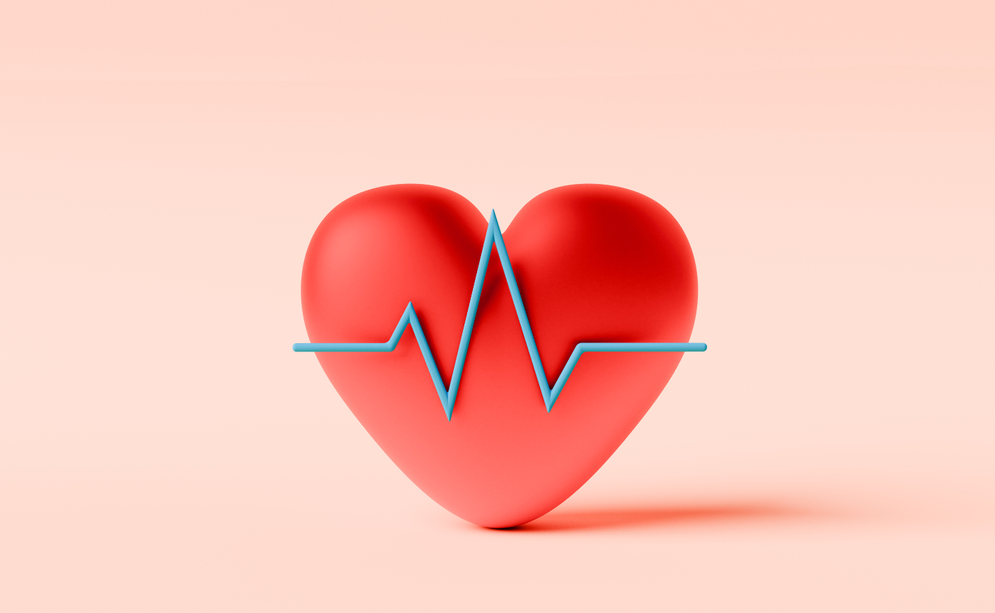 a heart with an EKG line on it