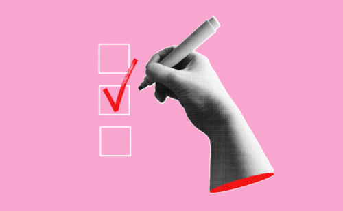 hand checking off a list