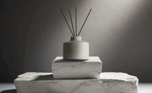 hotel collection reed diffuser on marble