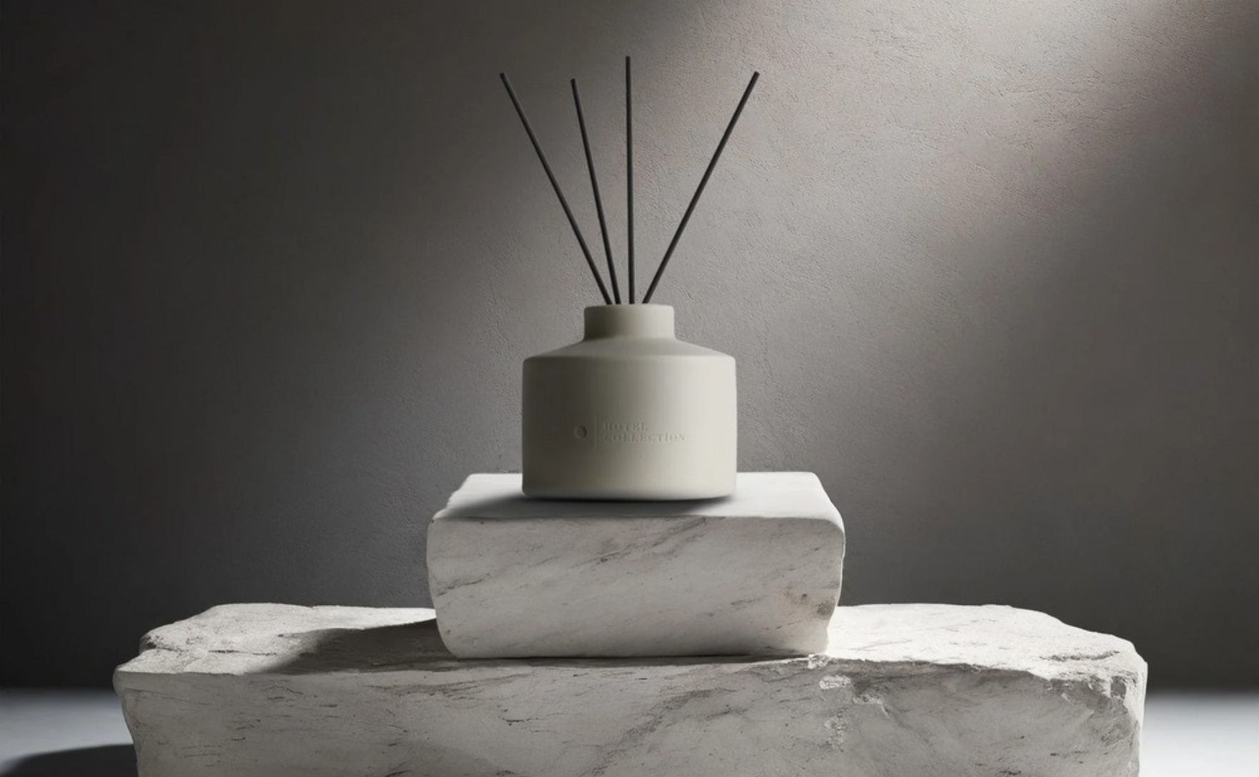 hotel collection reed diffuser on marble