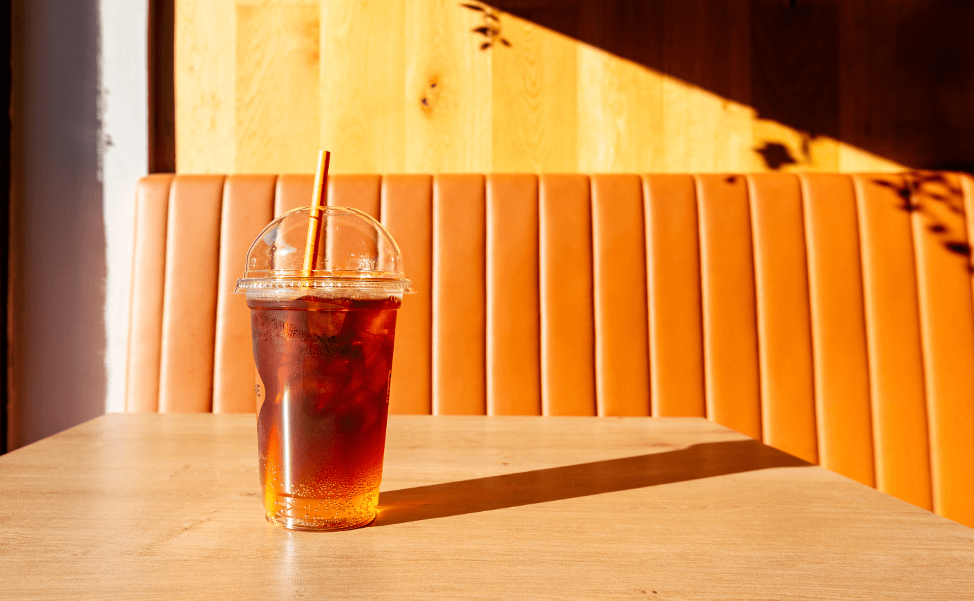 iced coffee at a cafe