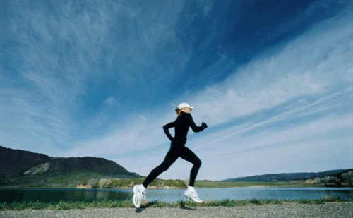 a woman running