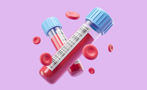 Vials of blood for a blood test
