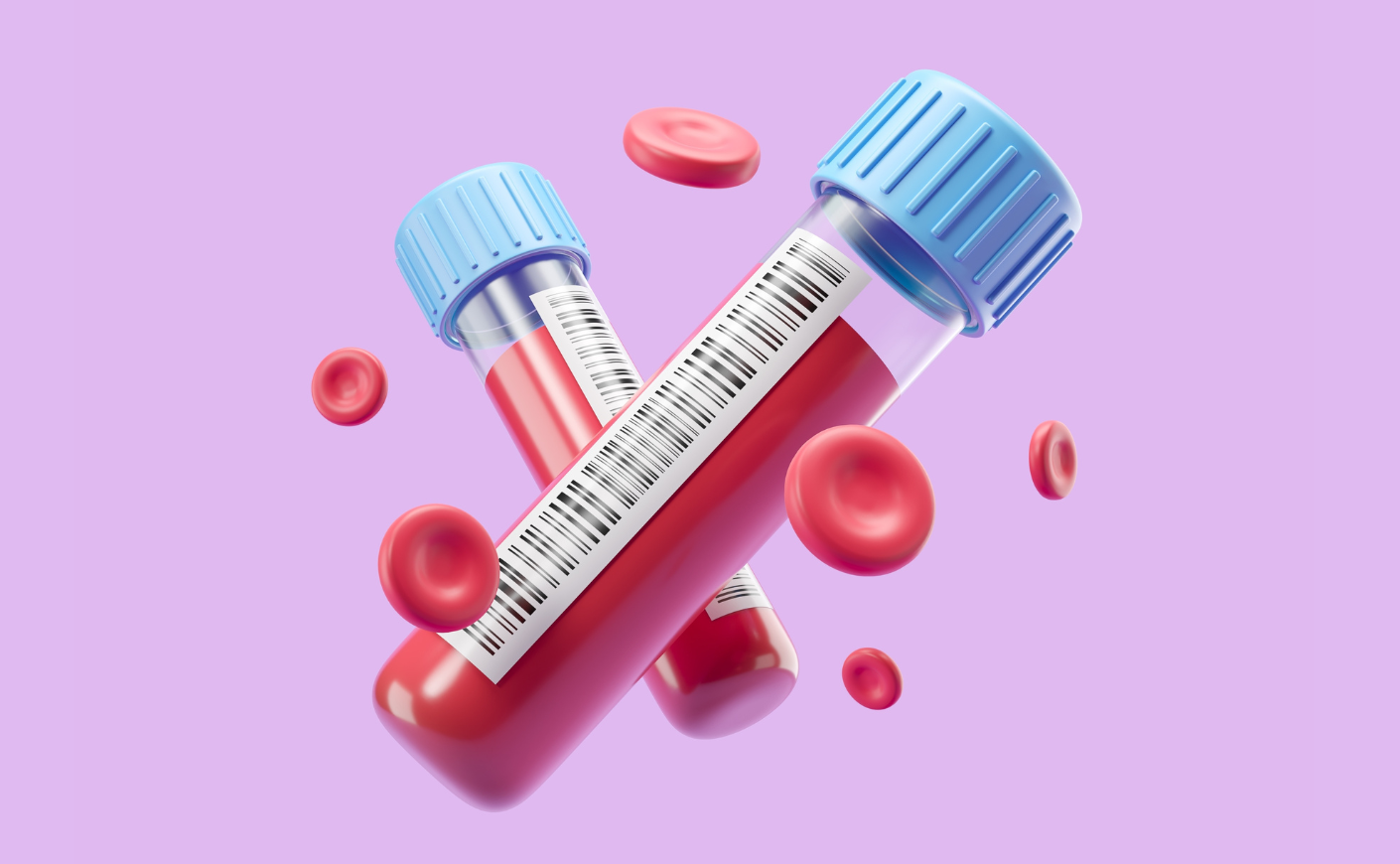 Vials of blood for a blood test