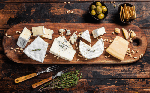 A cheese board
