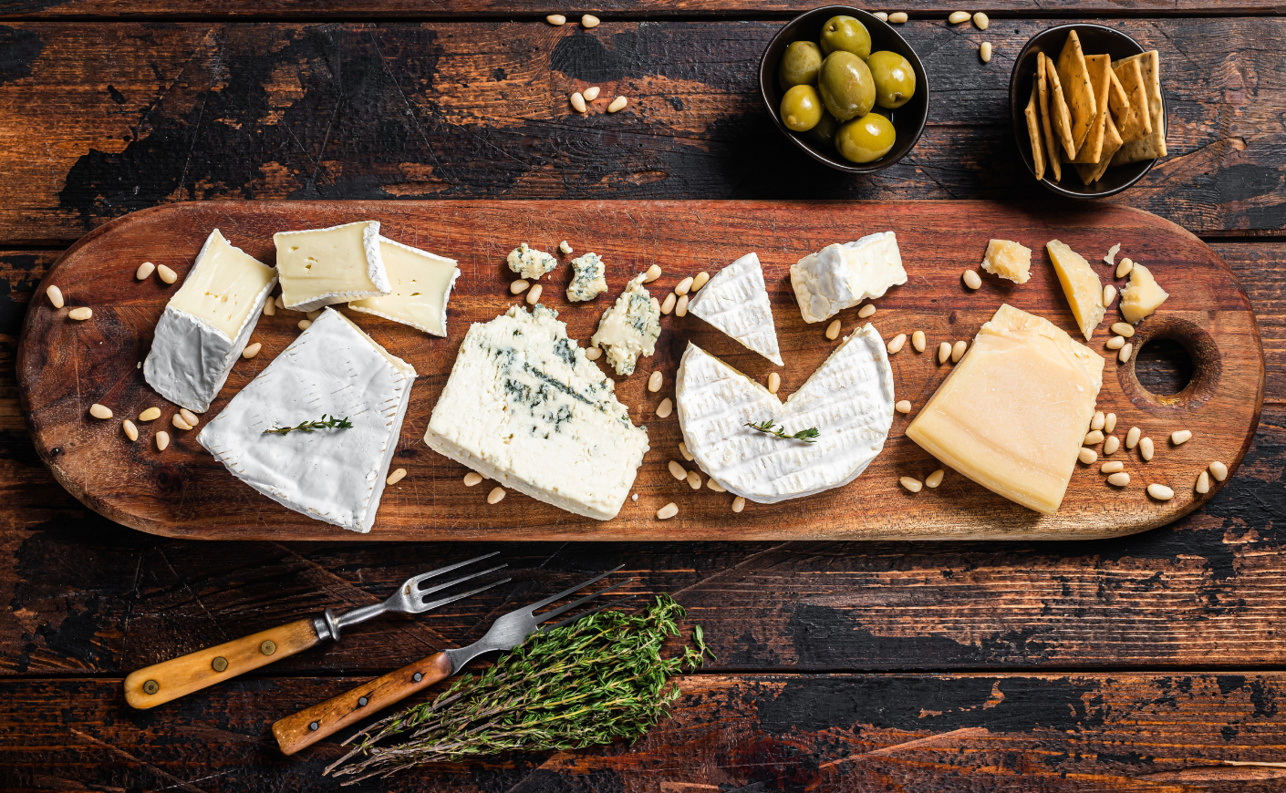 A cheese board