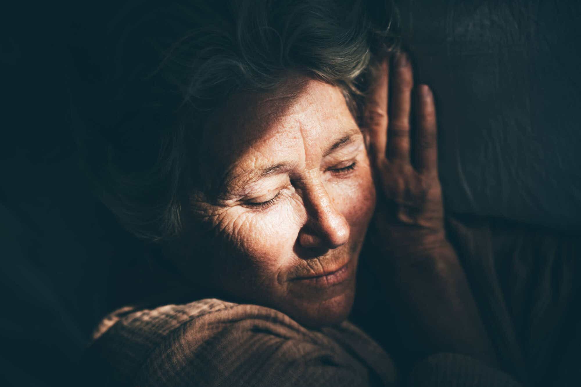 Senior woman sleeping