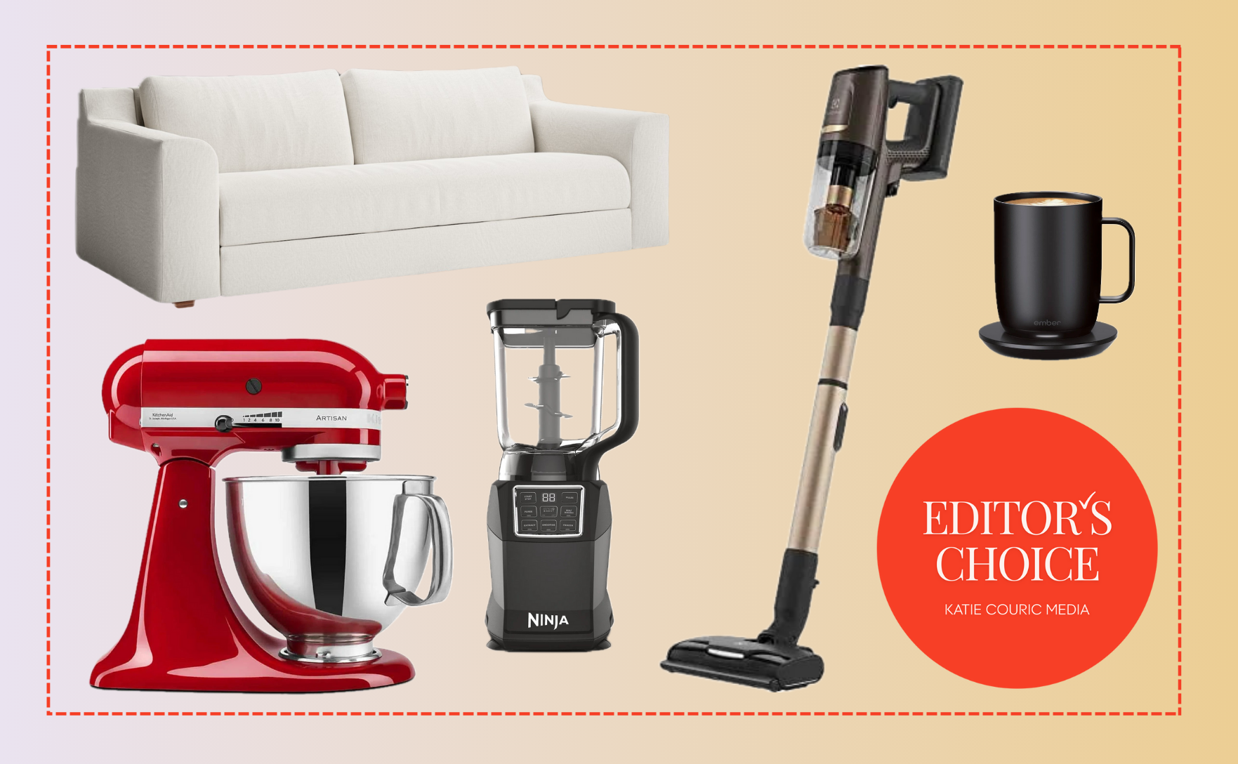 home and kitchen products comped together with a badge that says 'editors choice'
