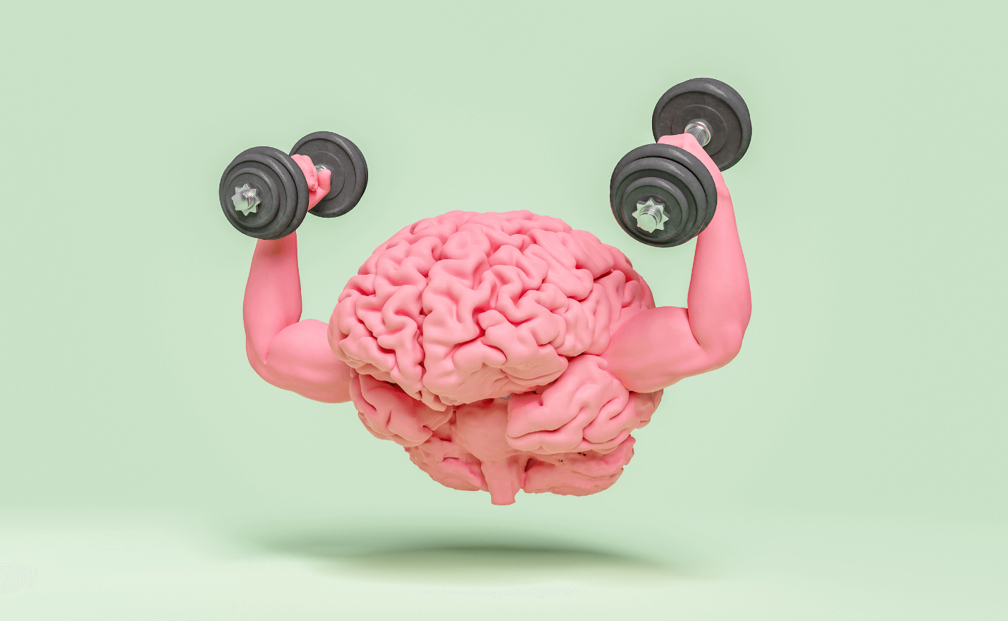 brain muscles holding weights