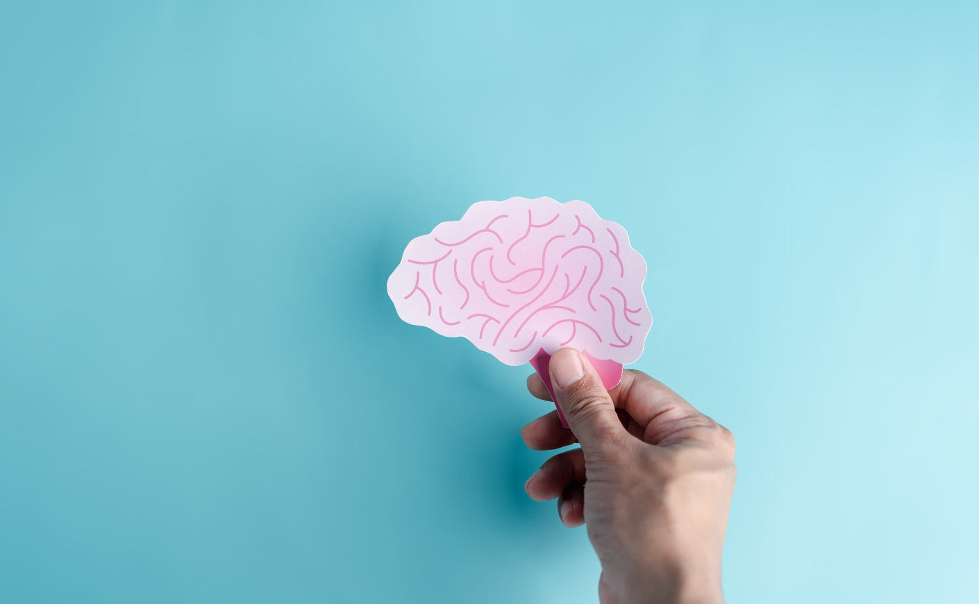 person holding paper brain