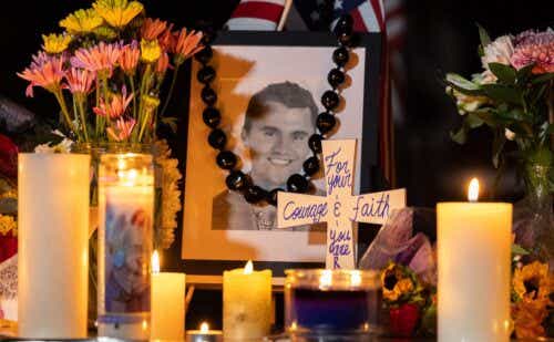 a memorial for charlie kirk