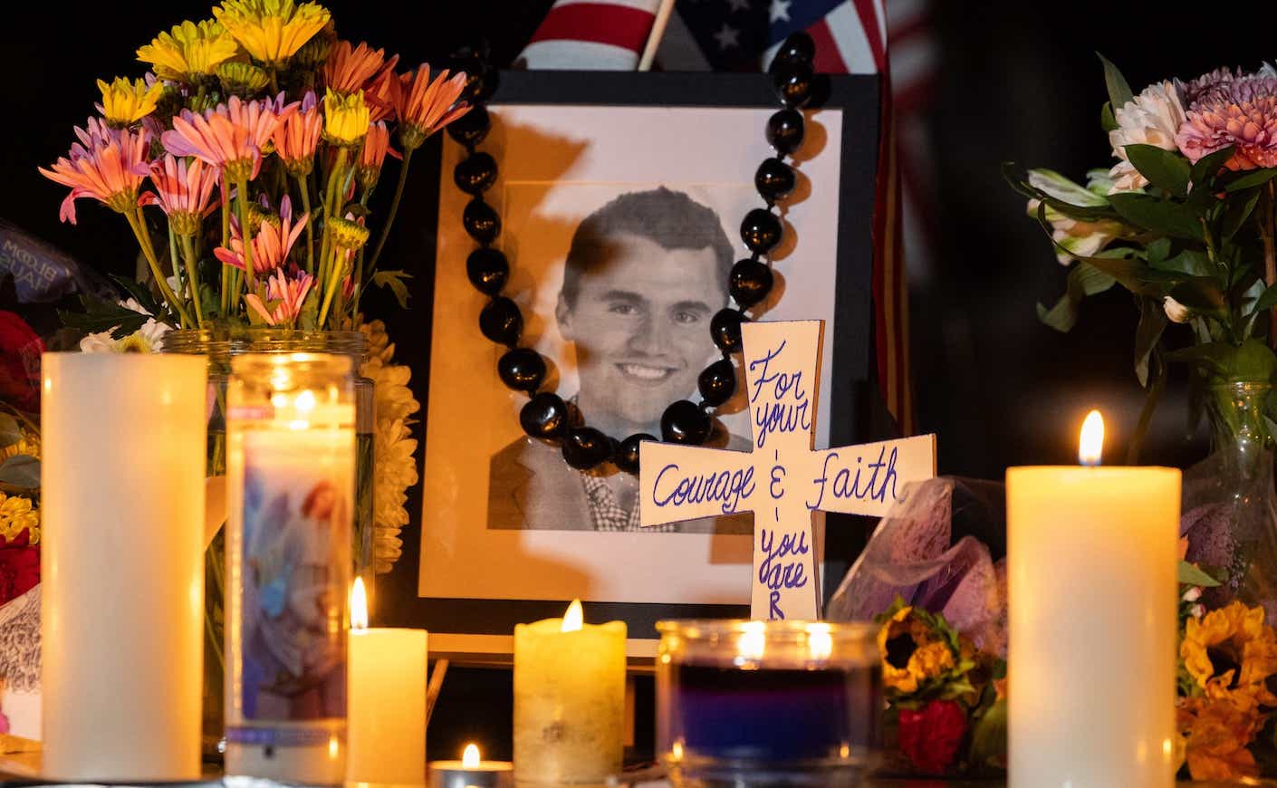 a memorial for charlie kirk