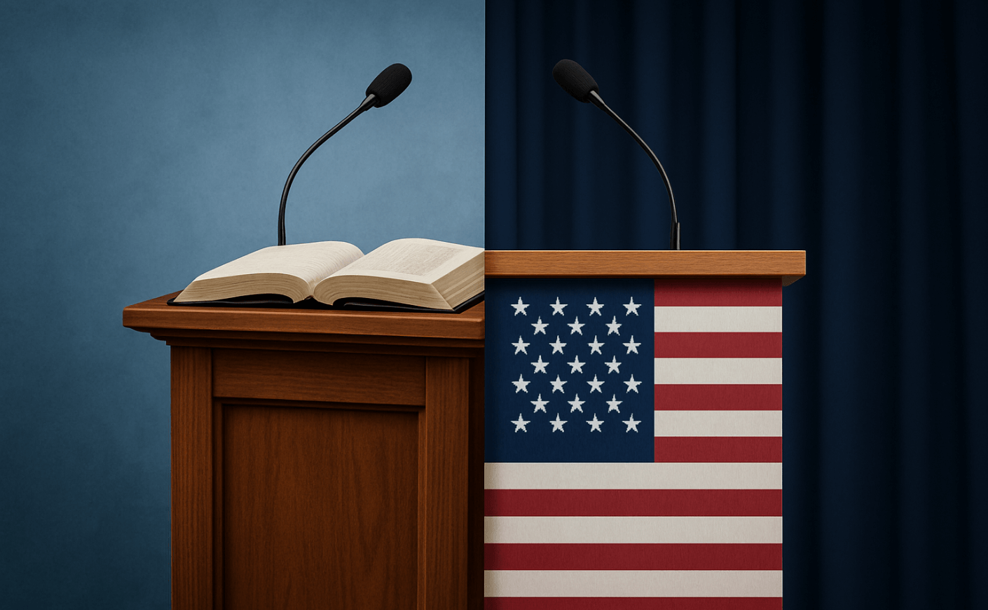 a pulpit and podium