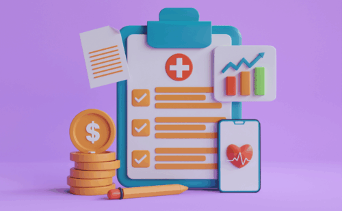 Illustration of a clipboard with medical expenses