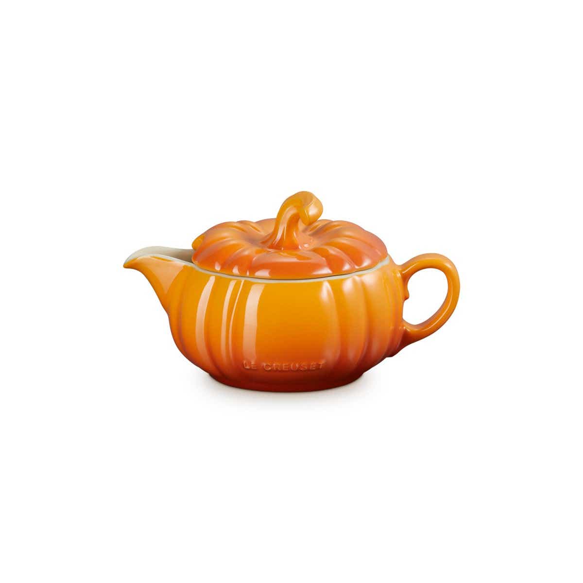 Le Creuset Stoneware Pumpkin Gravy Boat With Lid