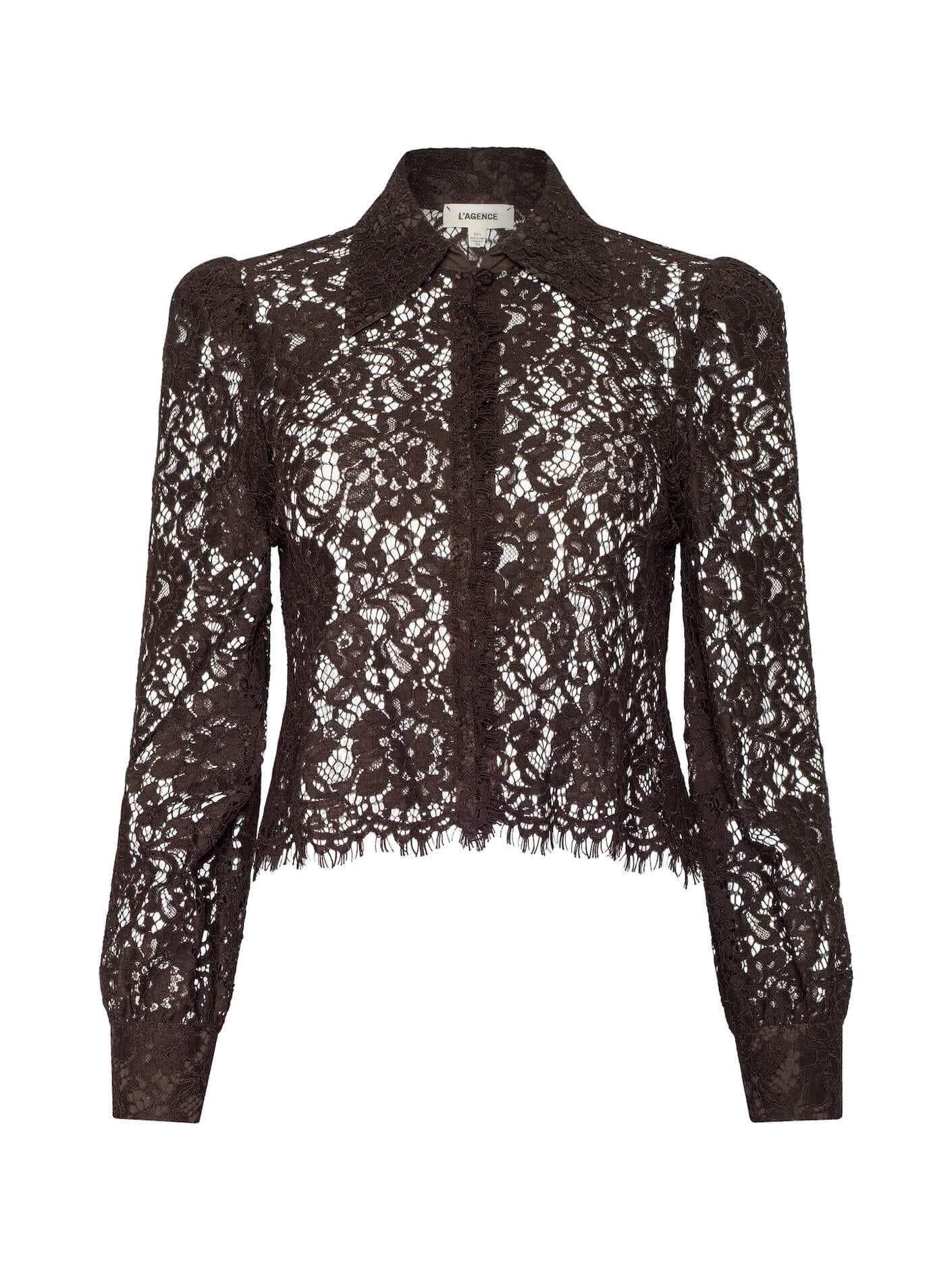 A brown lace blouse from L'Agence.