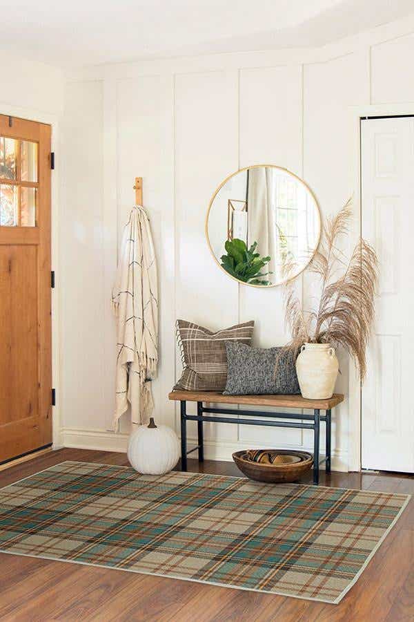 Ruggable Dress Stewart Tartan Khaki Rug