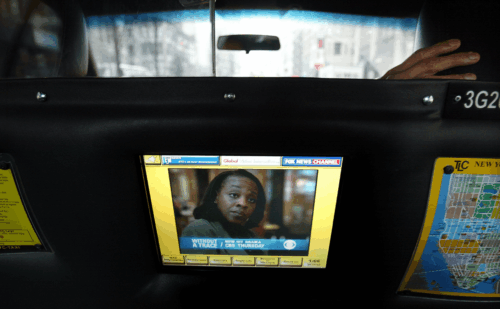 taxi screen in NYC cab