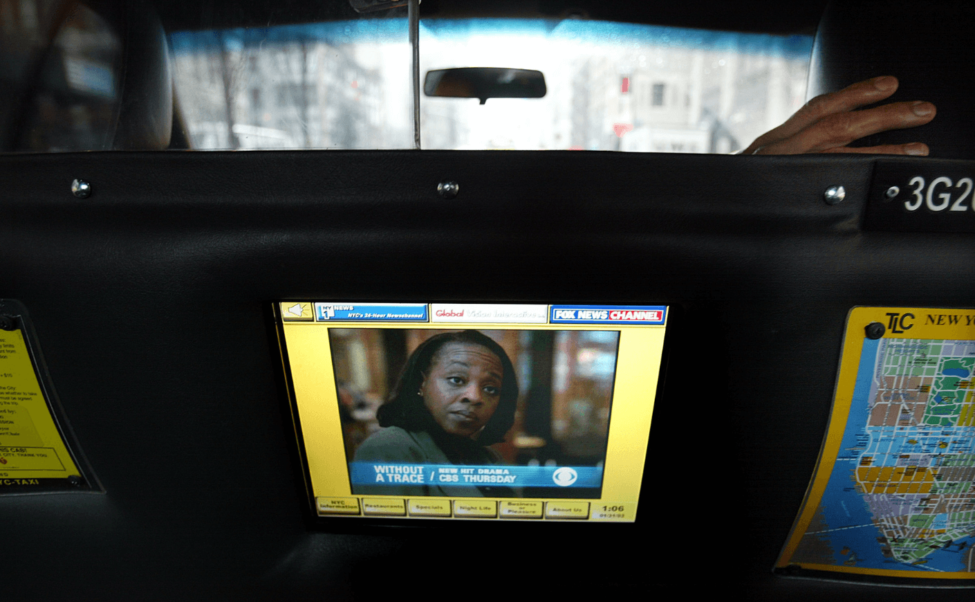 taxi screen in NYC cab