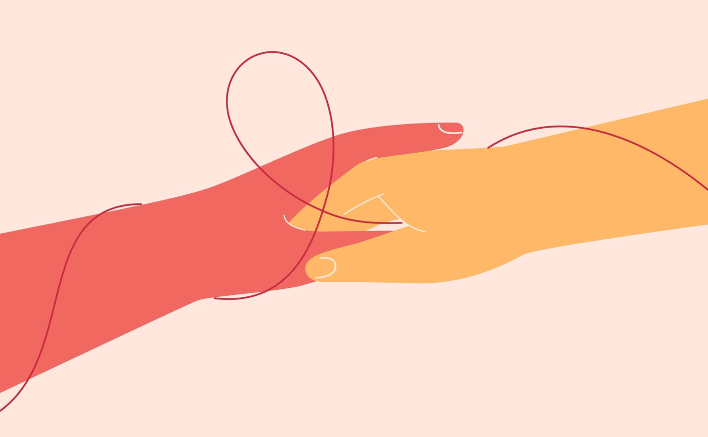 two hands holding each other