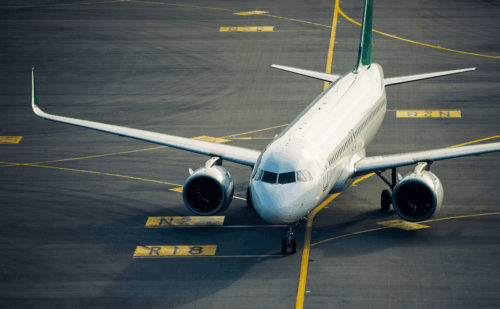 Plane on an airport runway
